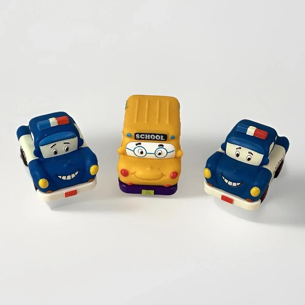 Mini Wheels Pull-Back Vehicles Bus Police Car Safety Just Be You Lot My B Toys